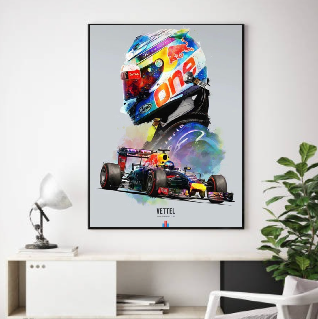 Tableau Formule 1 Vettel Coloré