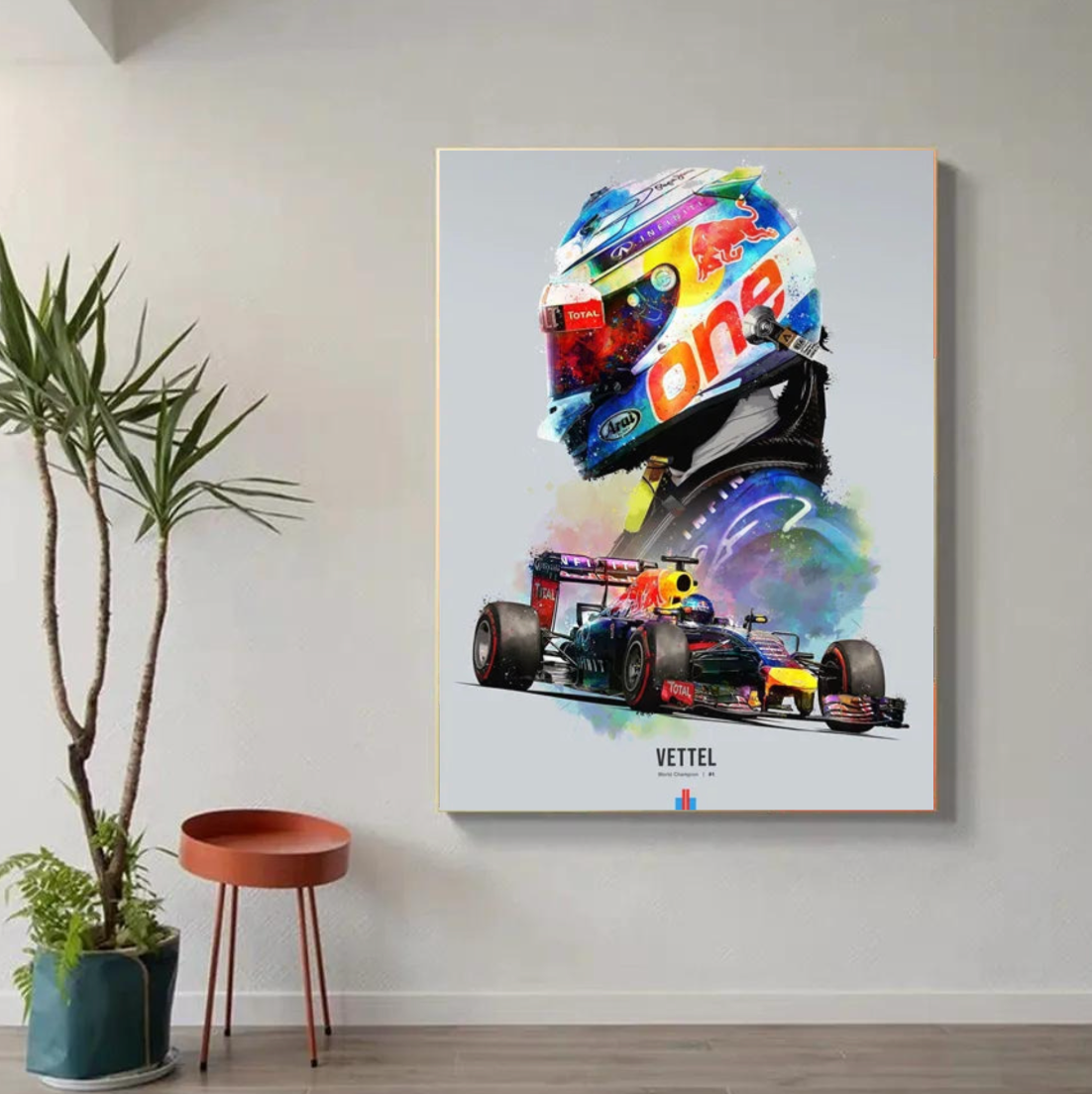 Tableau Formule 1 Vettel Coloré