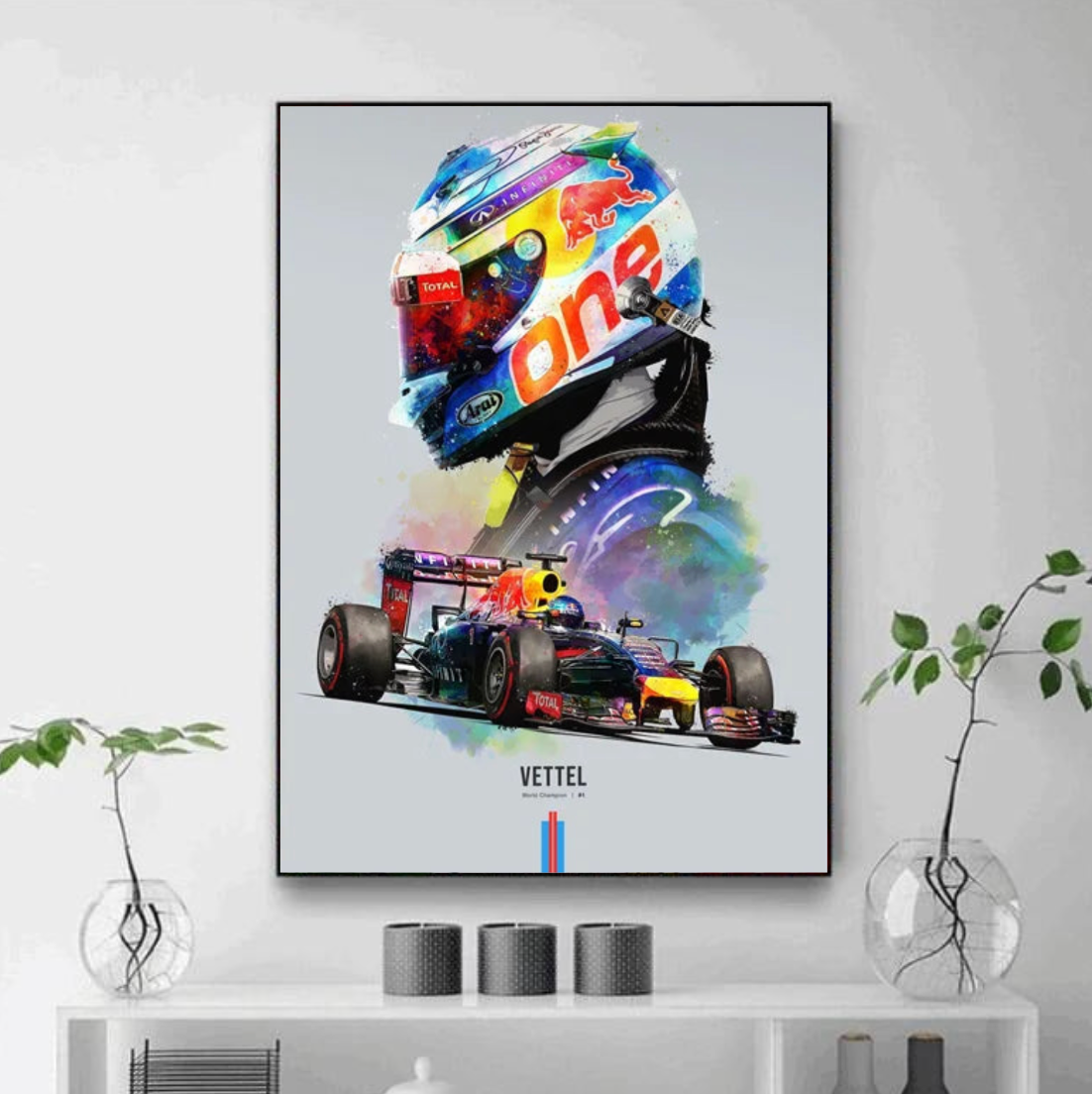 Tableau Formule 1 Vettel Coloré