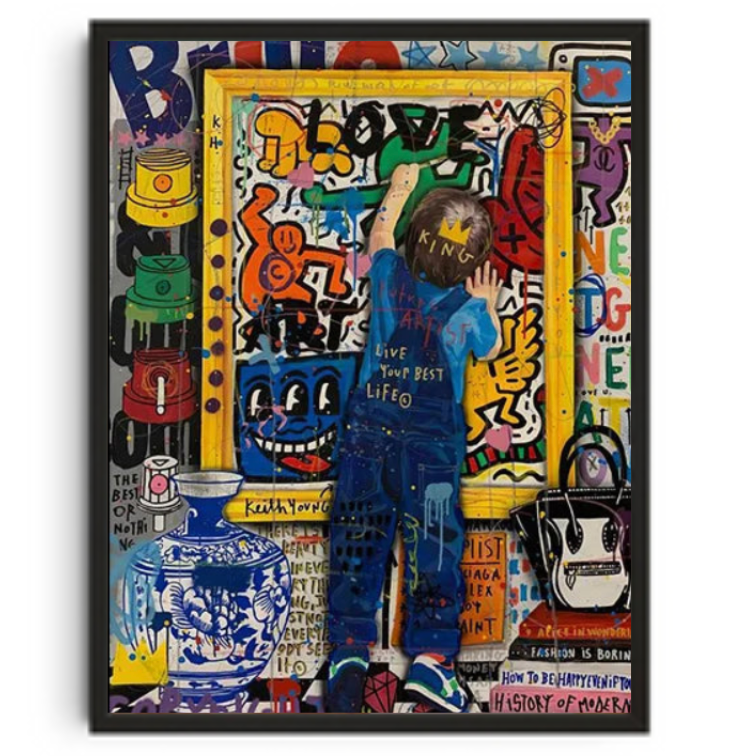 Tableau Petit Garcon Street Art