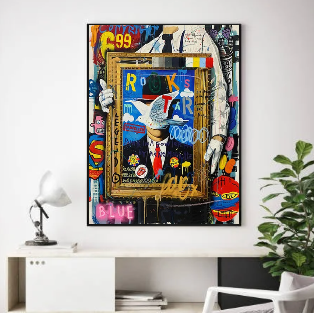 Tableau Cravate Street Art Homme