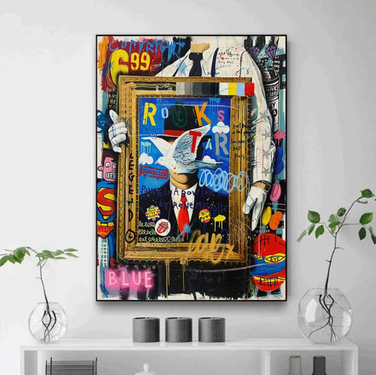 Tableau Cravate Street Art Homme