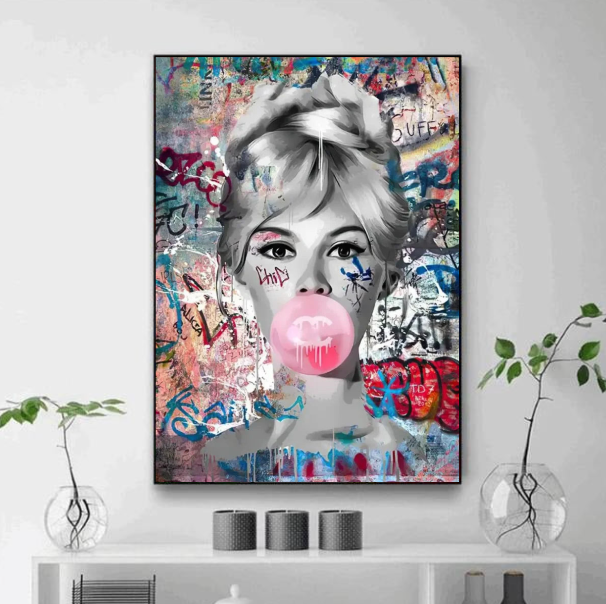 Tableau Audrey Hepburn Pop Art Rose