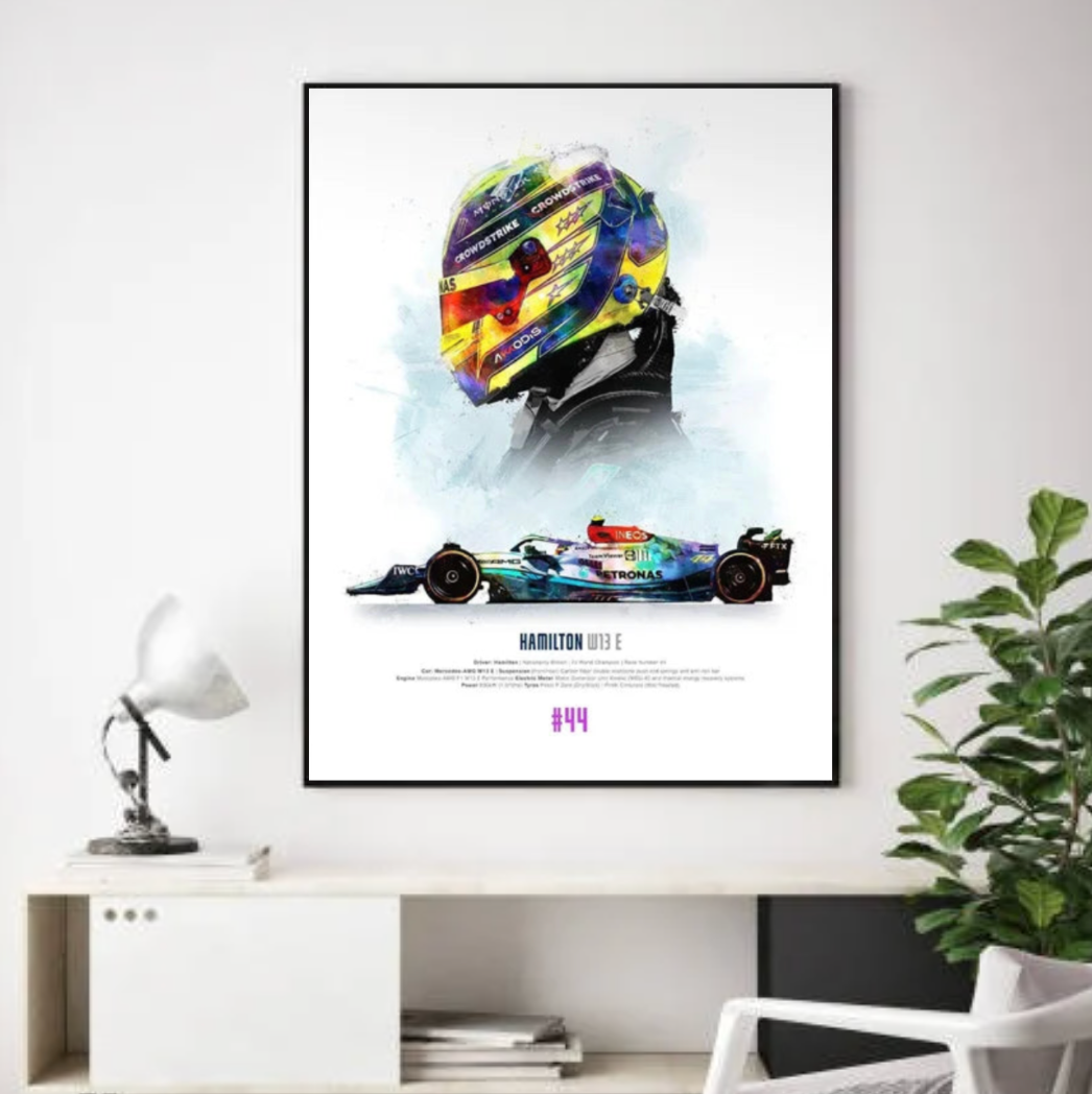 Tableau deco voiture f1 Jaune