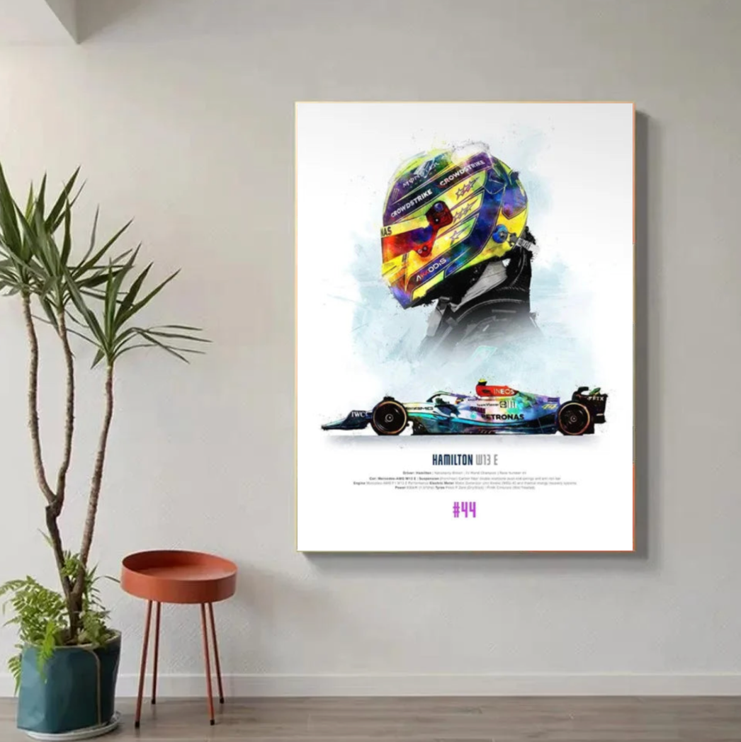 Tableau deco voiture f1 Jaune