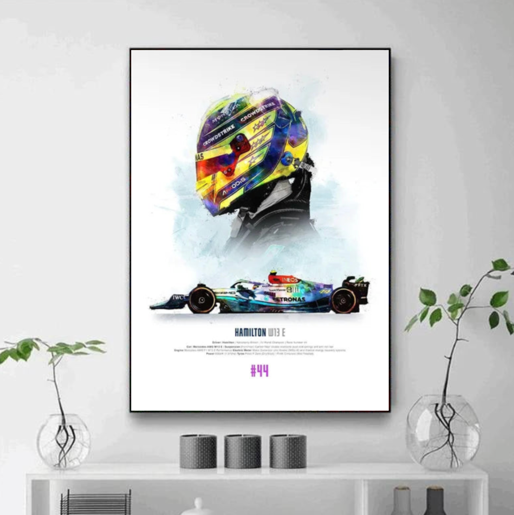 Tableau deco voiture f1 Jaune