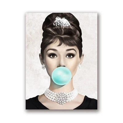 Tableau Audrey Hepburn Ballon Rose Pop