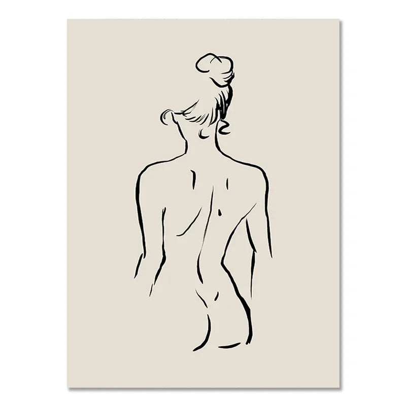 Tableau Blanc et Noir Femme Nu