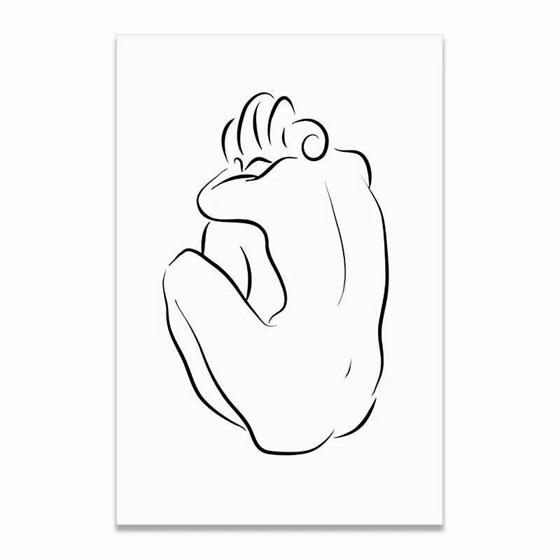 Tableau Scandinave Femme Noir et Blanc