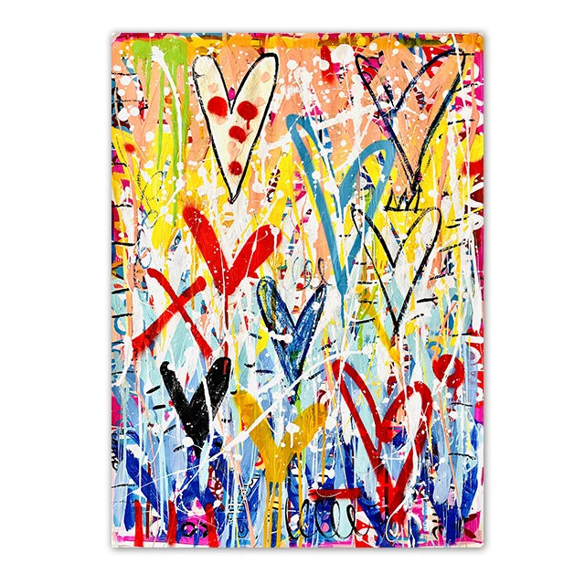 Tableau Coeur Dessin Coloré Pop