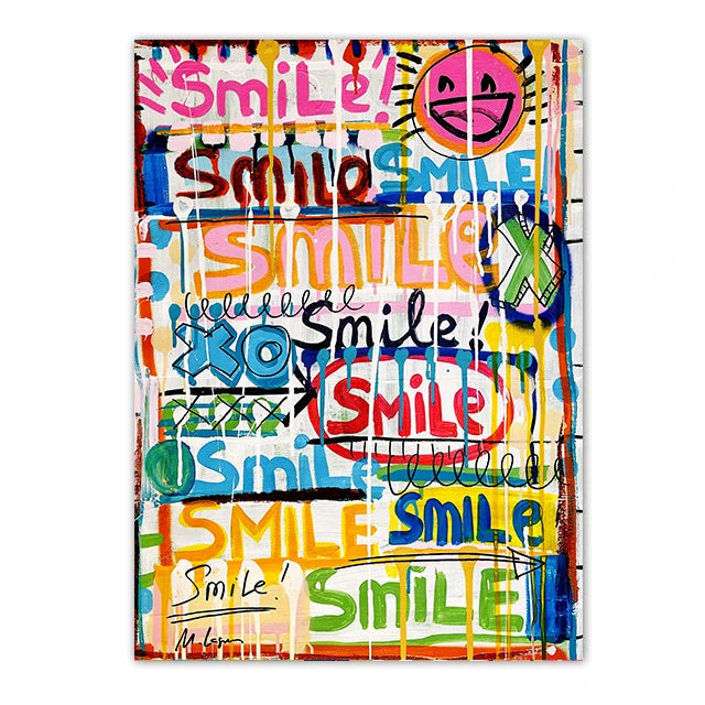 Tableau Pop Art Coloré Smile
