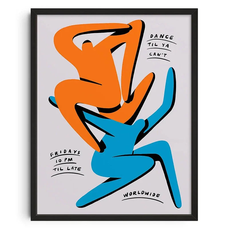 Tableau Abstrait Orange et Bleu Bonhomme