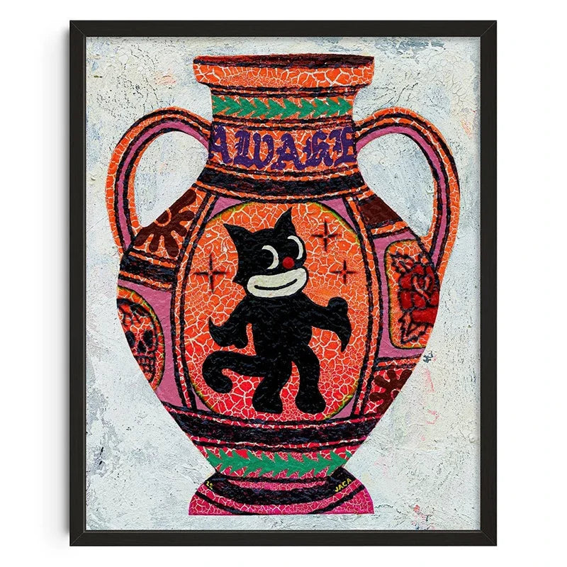 Tableau Vase Rouge Vintage