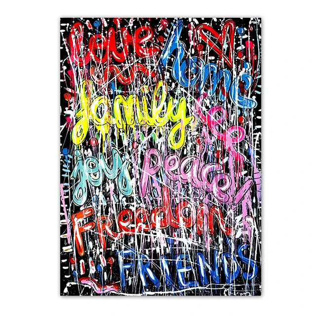 Tableau Sombre et Coloré  Graffiti