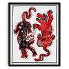 Tableau abstrait Tribal Rouge