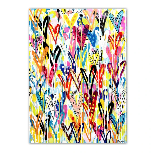 Tableau Coeur qui Coule Graffiti