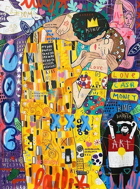 Tableau Gustave Klimt Moderne Jaune