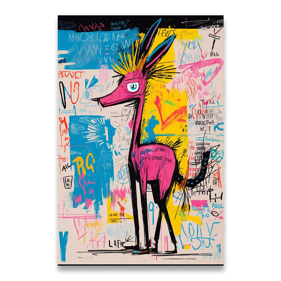 Tableau Animal Rose Abstrait