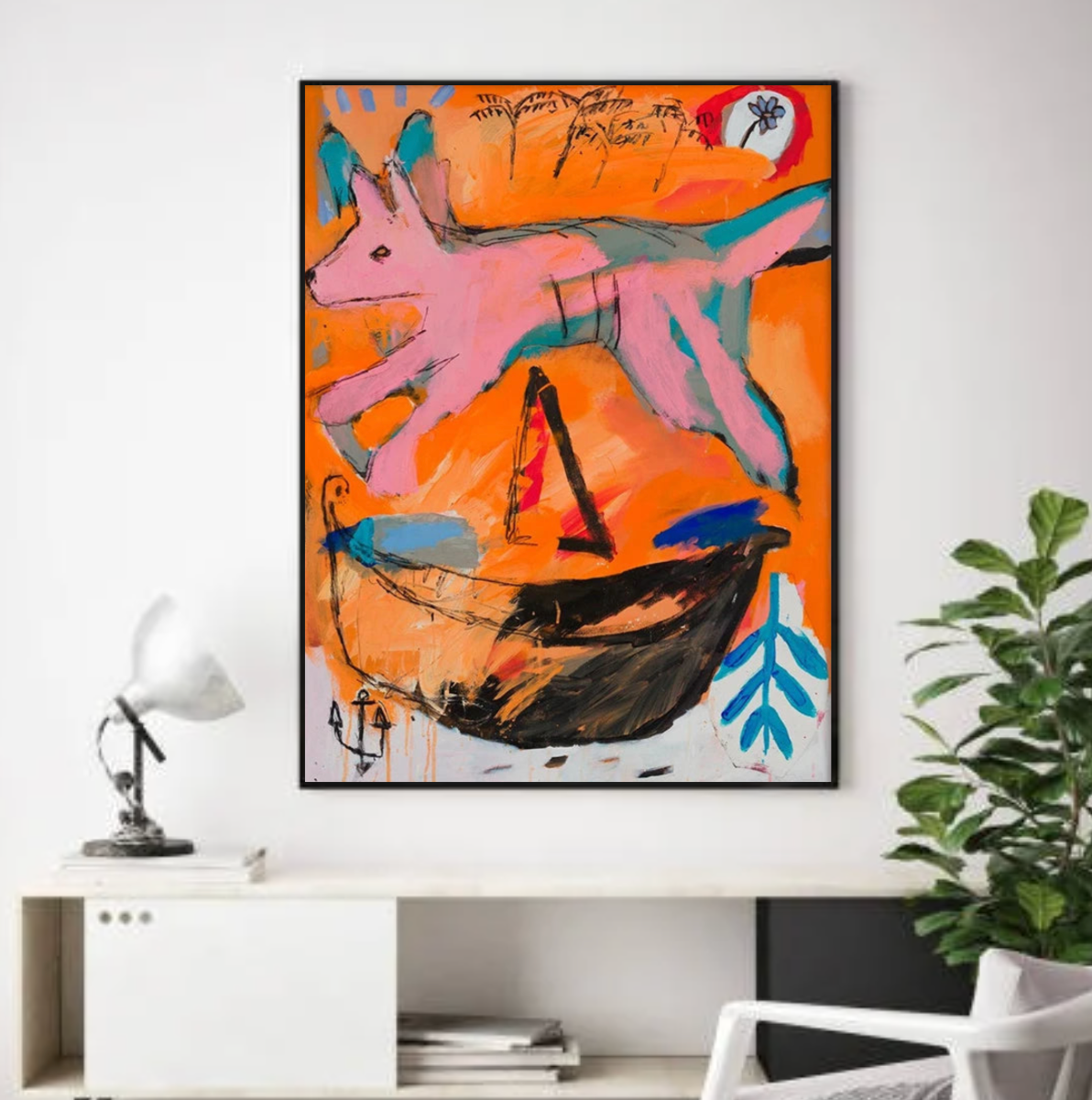  Tableau Abstrait Chien Coloré