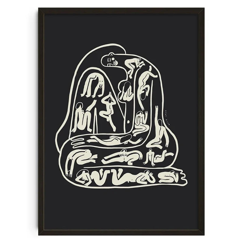 Tableau Abstrait Noir Femme ok