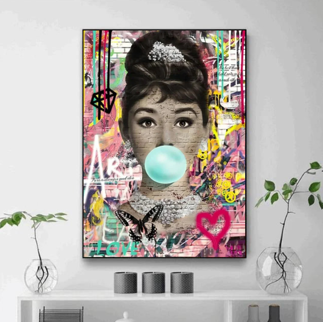 Tableau Audrey Hepburn Graffiti