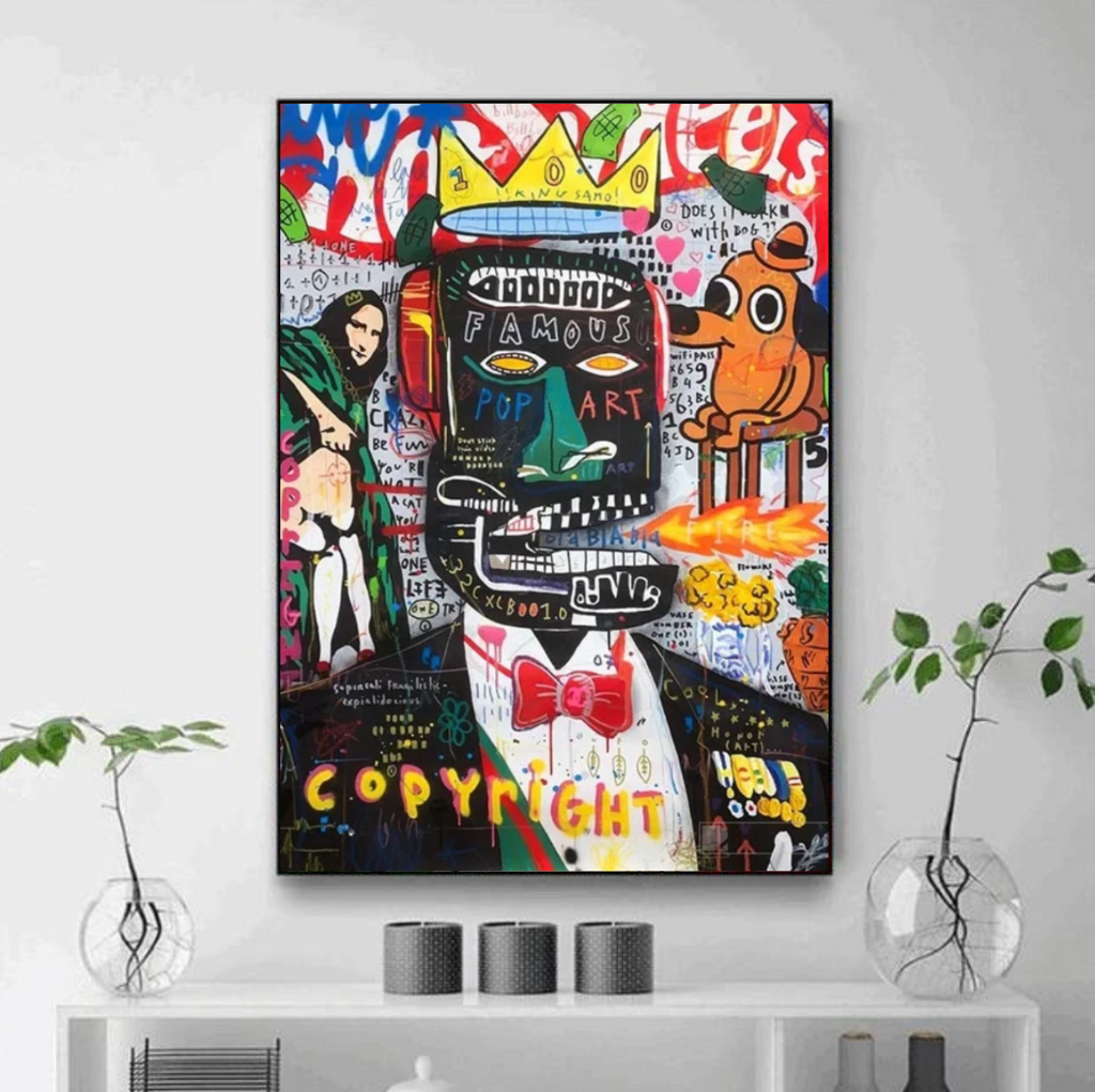 Tableau Basquiat Coloré Street Art