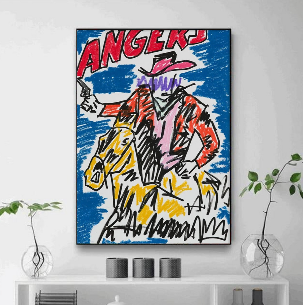 Tableau Cowboy Vintage Colore