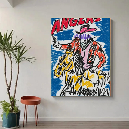 Tableau Cowboy Vintage Colore
