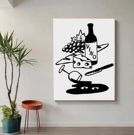Tableau Deco Vin et Fromage  