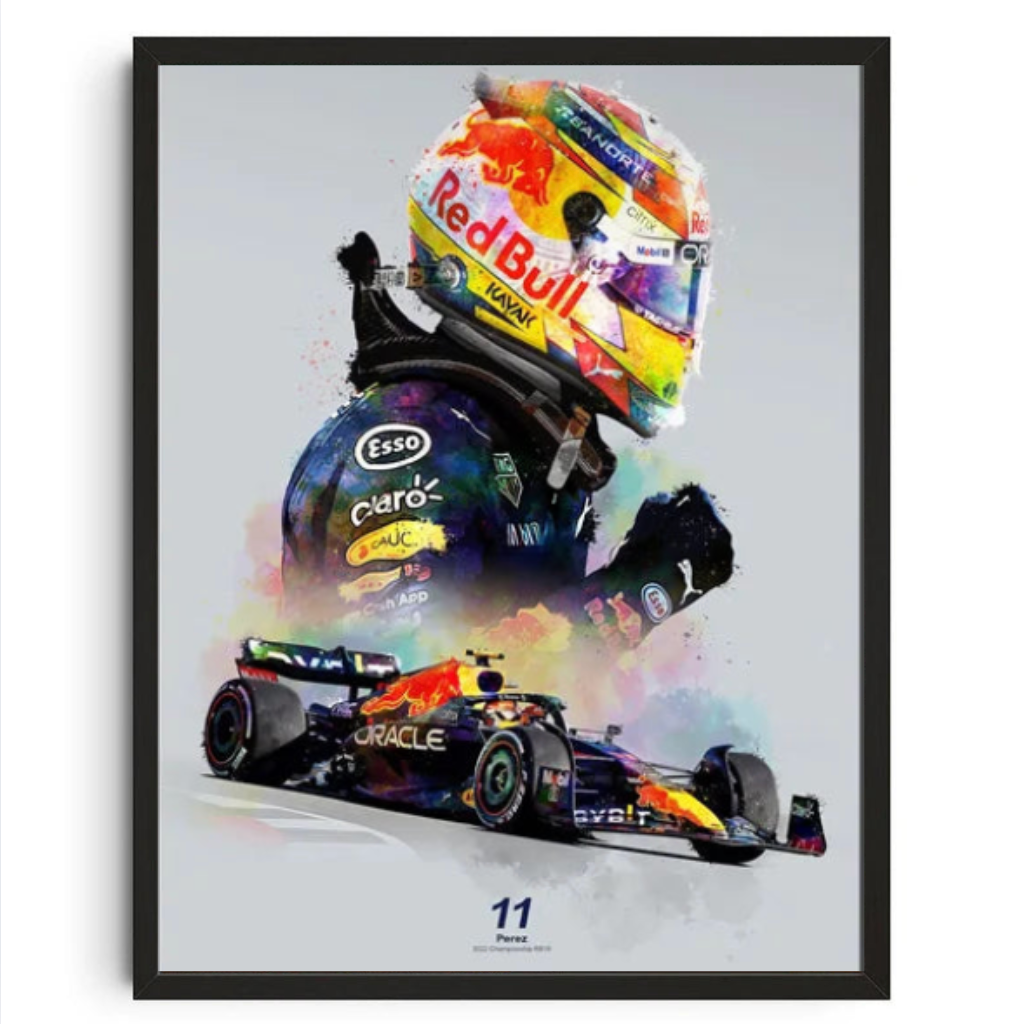 Tableau F1 Red Bull Casque Orange