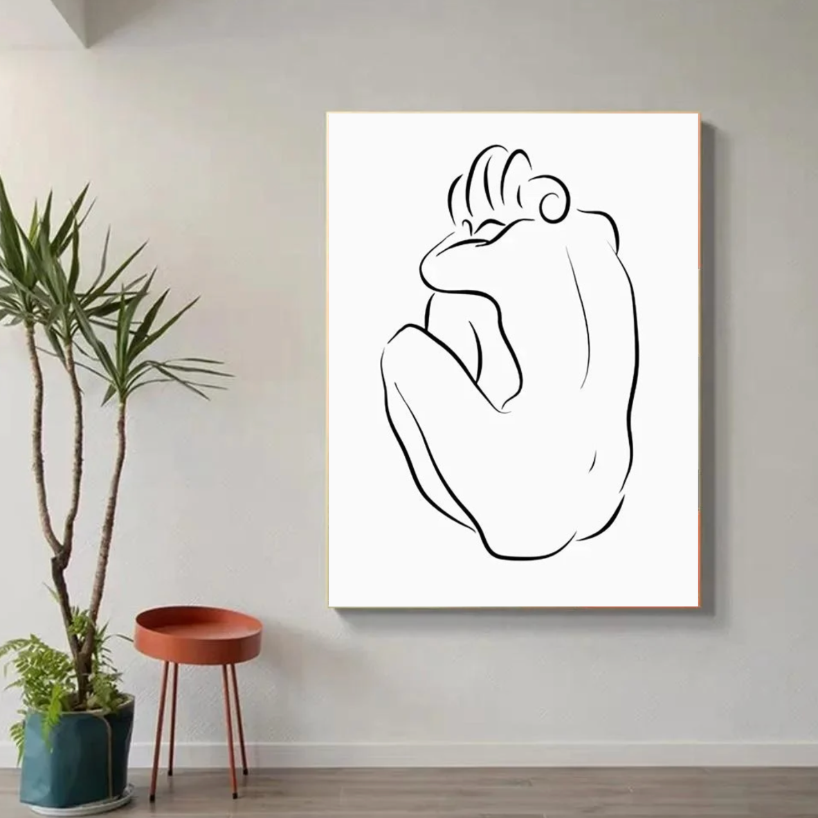 Tableau Femme Noir et Blanc Scandinave