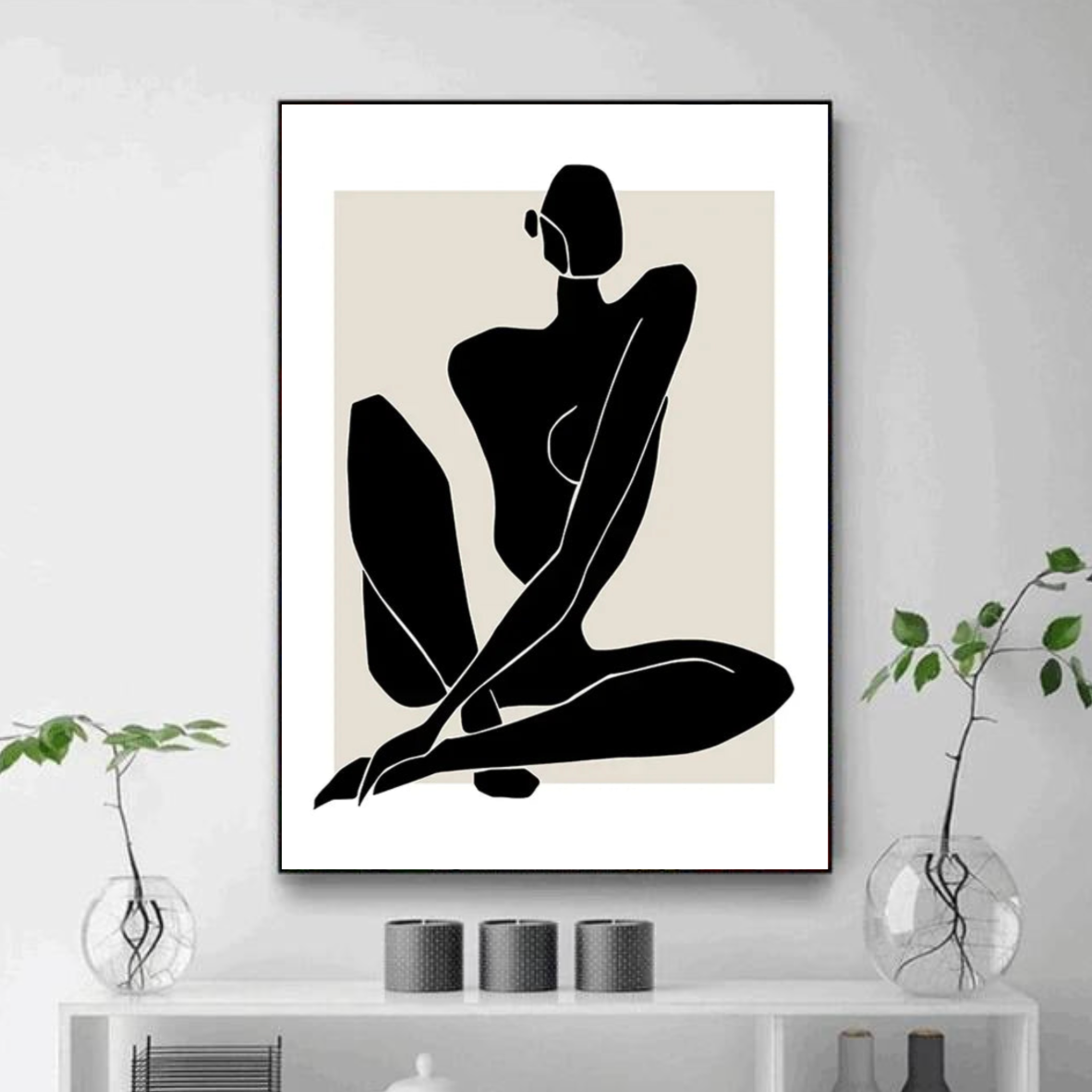 Tableau Femme Sensuel Noir et blanc