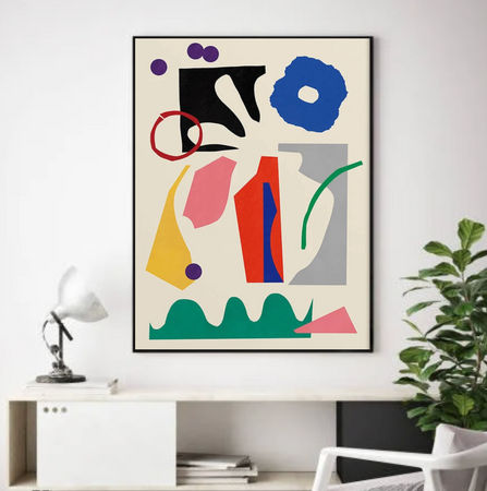 Tableau Formes Geometriques Colore Abstrait