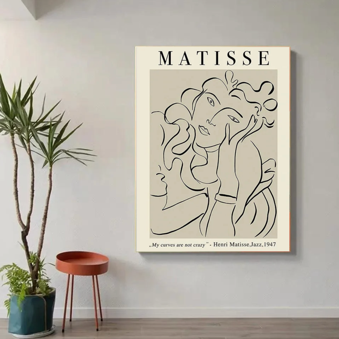 Tableau Henri Matisse Femme Blanc et Beige