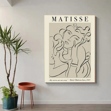 Tableau Henri Matisse Femme Blanc et Beige