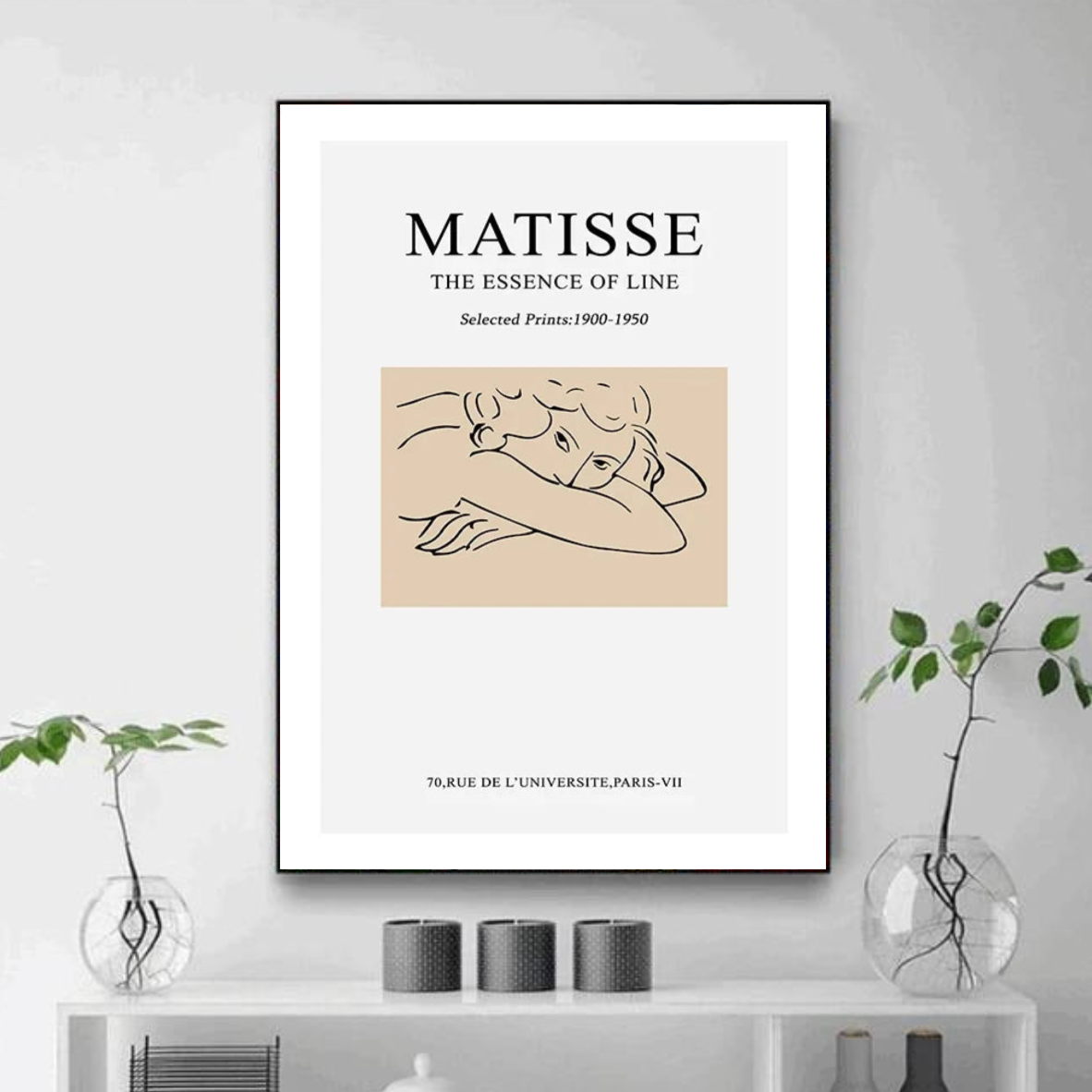 Tableau Henri Matisse Noir et Beige