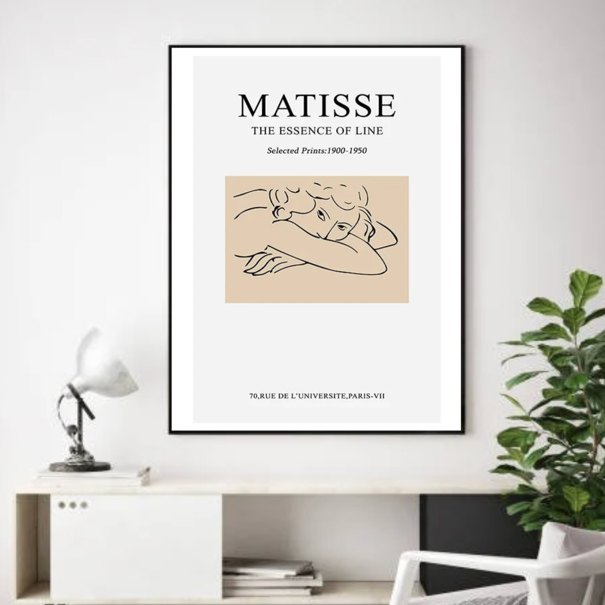 Tableau Henri Matisse Noir et blanc minimaliste