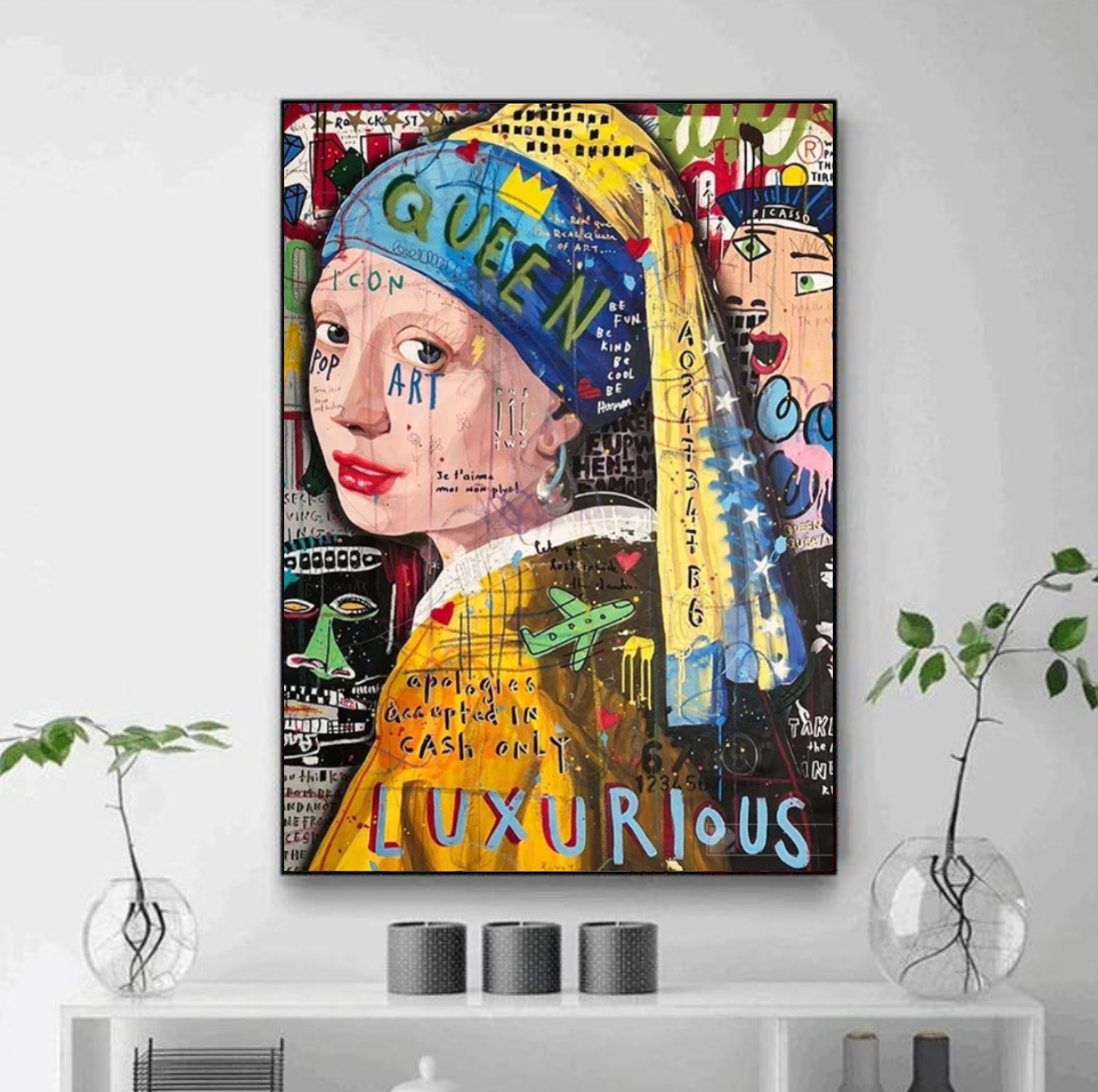 Tableau La fille a la Perle Bleu  