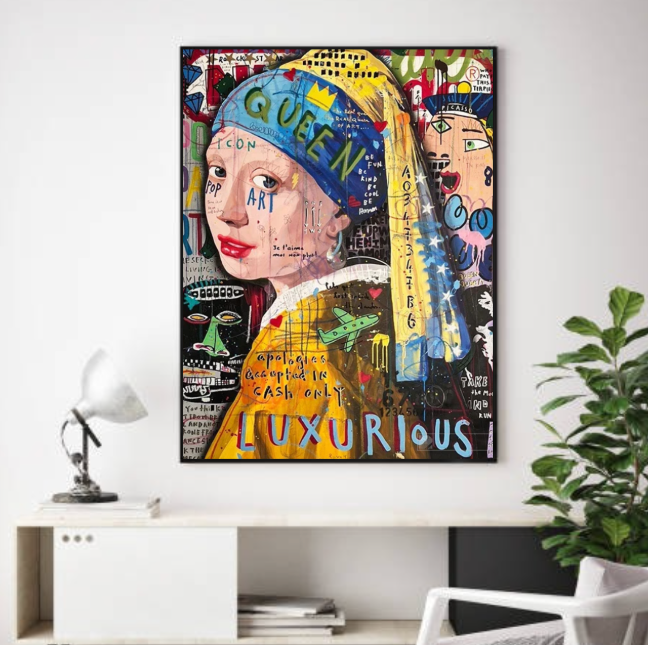 Tableau La fille a la Perle Bleu  
