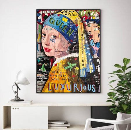 Tableau La fille a la Perle Bleu  