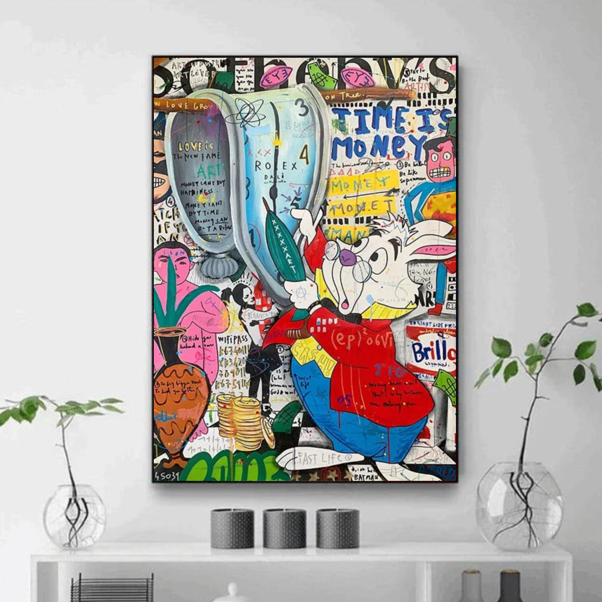 Tableau Lapin Moderne Coloré