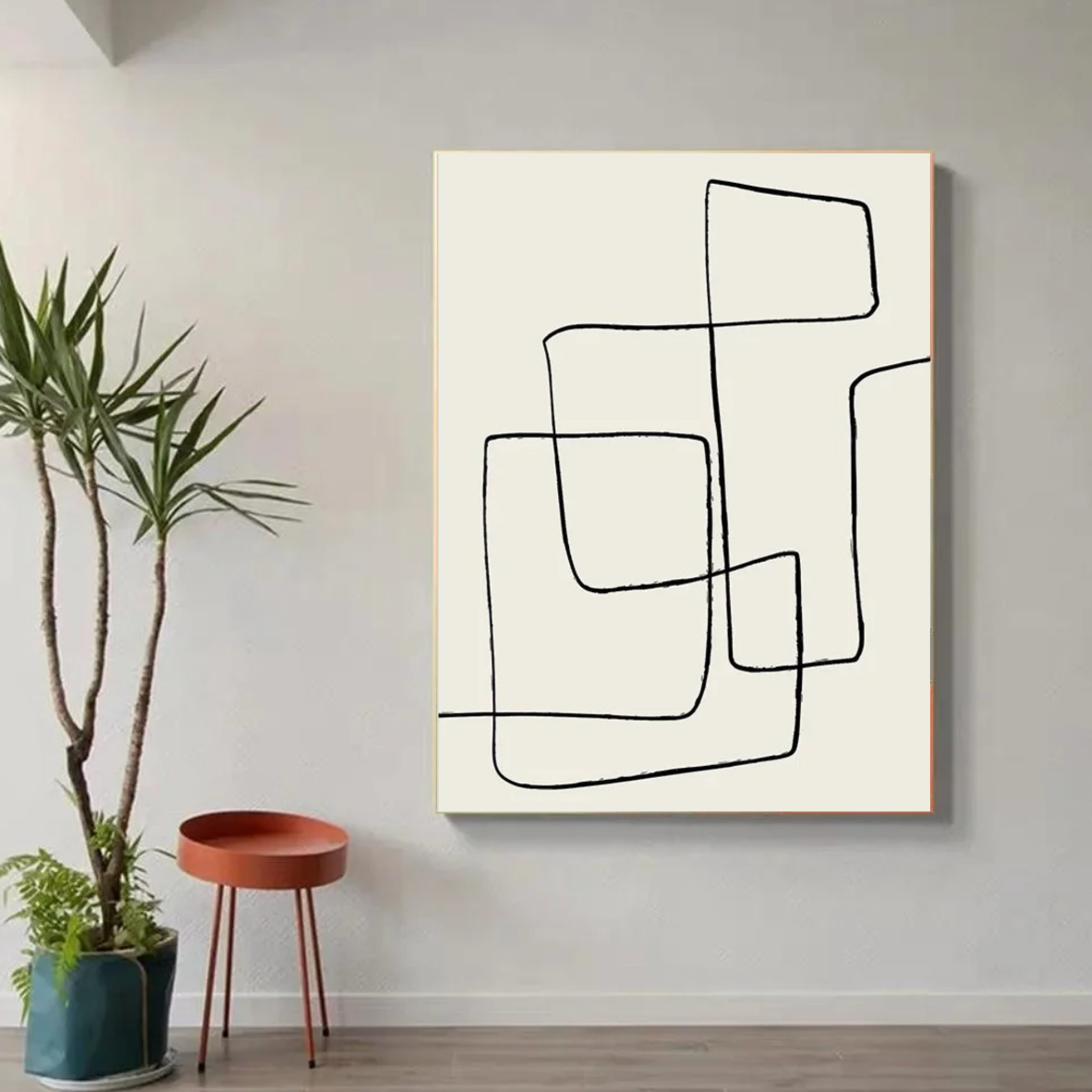 Tableau Ligne Noir et Blanc minimaliste