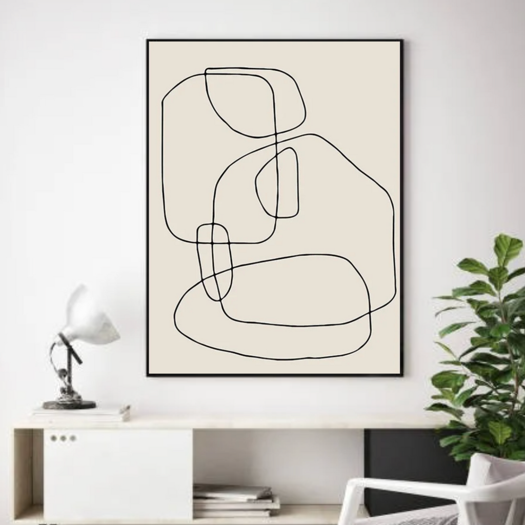 Tableau Lignes Noire Minimaliste