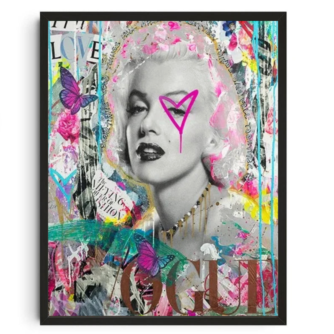 Tableau Maryline Monroe Coeur rose