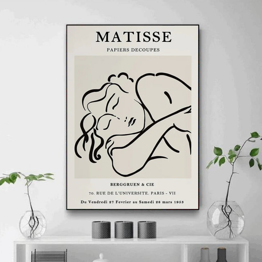 Tableau Minimaliste Femme Blanc