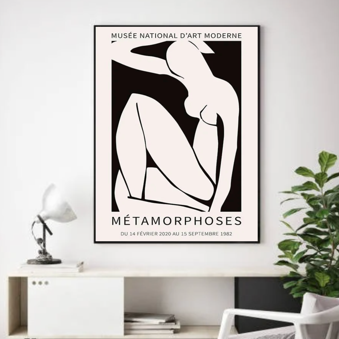 Tableau Minimaliste Femme Noir et Blanc