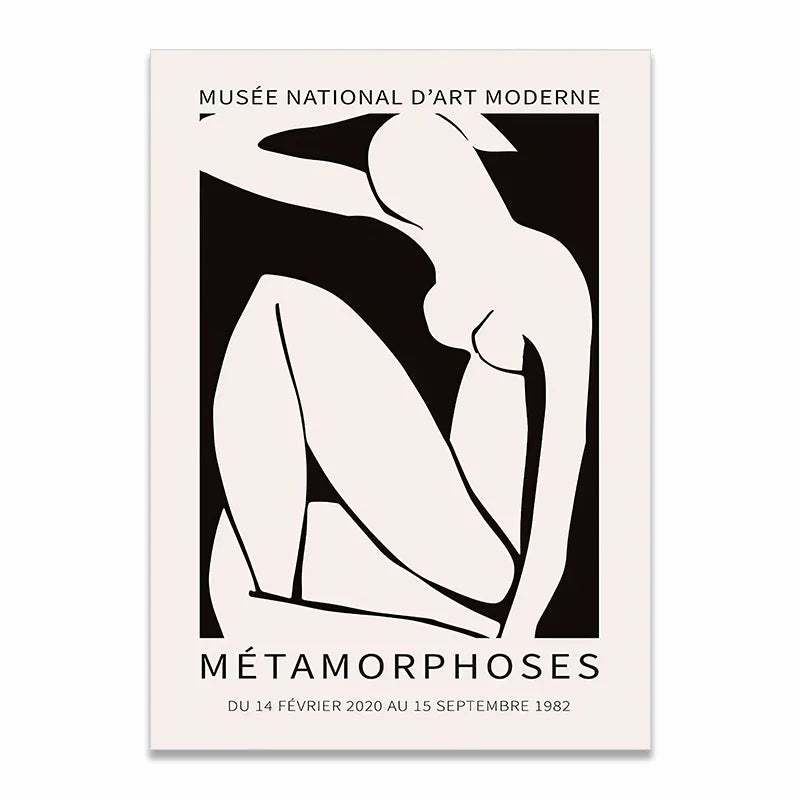 Tableau Minimaliste Femme Noir et Blanc