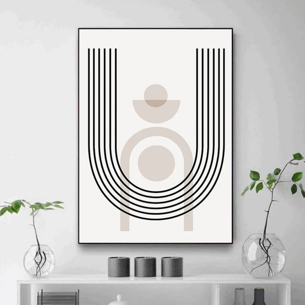 Tableau Minimaliste  Noir et Blanc Arche