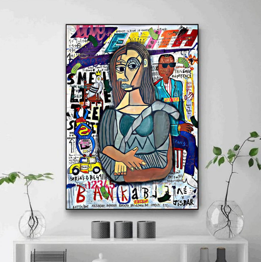 Tableau  Mona Lisa Abstrait Formes Coloré