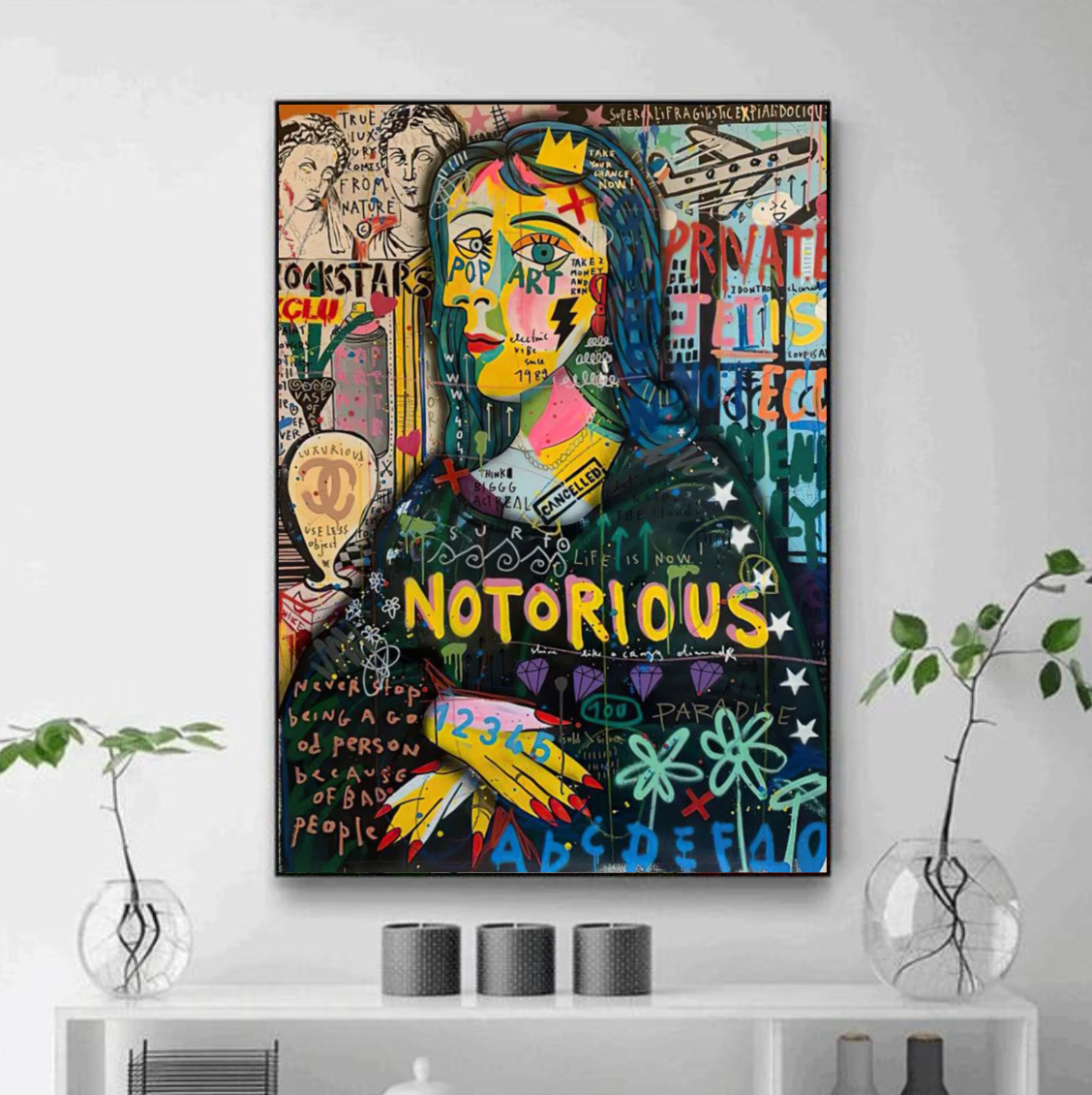 Tableau Mona Lisa Coloré Abstrait